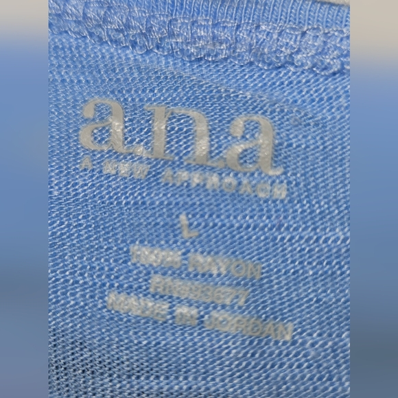 a.n.a Sky Blue Draped Short Sleeve Tee - Picture 2 of 8